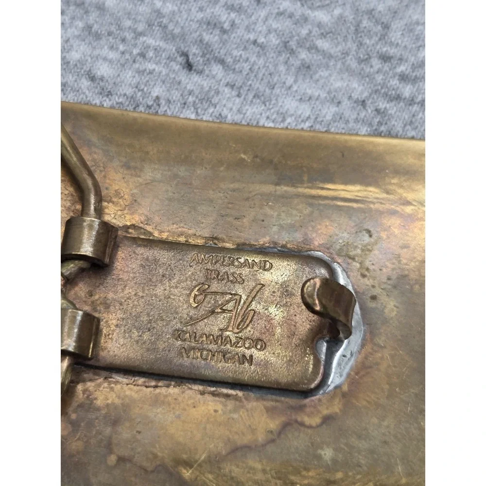 Vintage Solid Brass Hunting Retriever Dog Belt Buckle Bross Co Sportsman